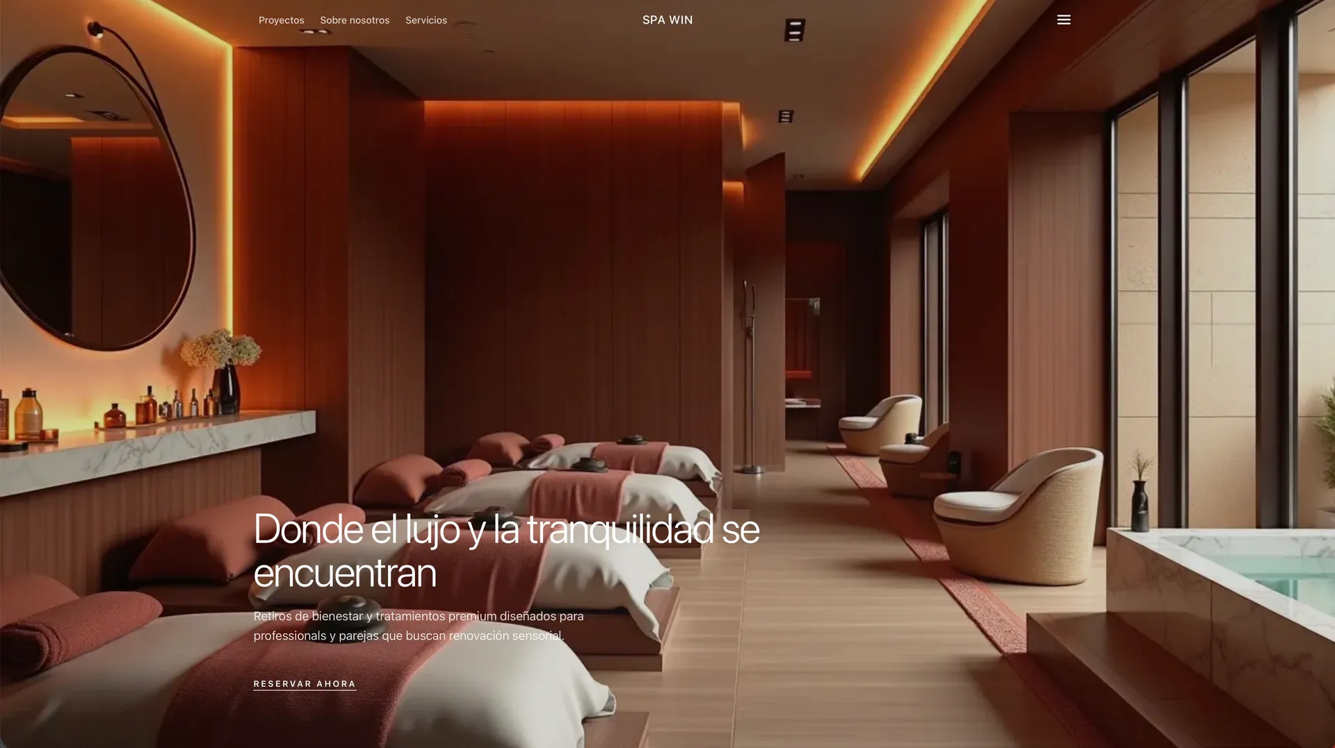 Interior de spa en Bogotá con ambiente calmante, agua, velas y equipo profesional para tratamientos de bienestar