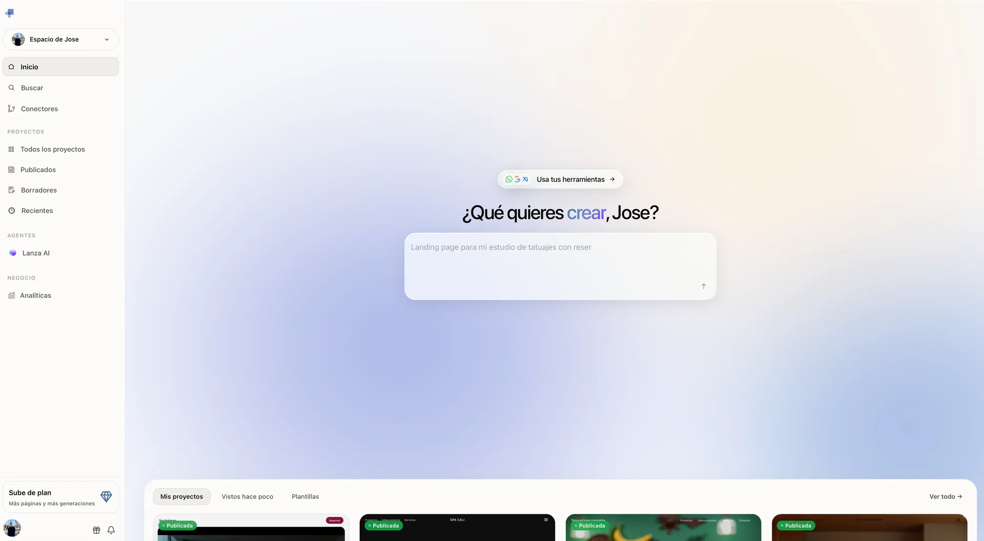 dashboard de lanzaidea.com