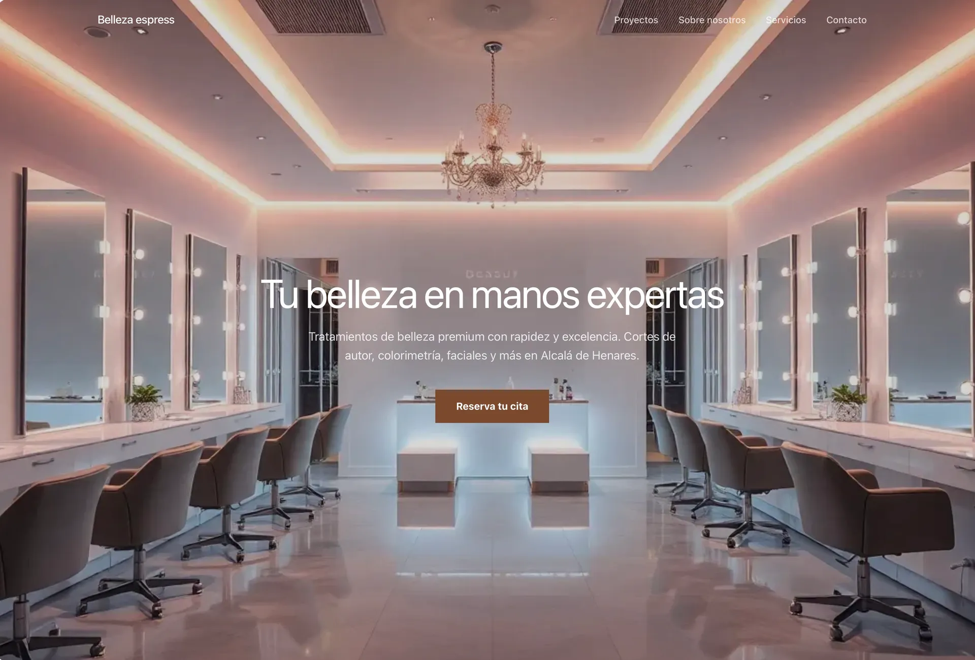 Salon de belleza con pagina web optimizada