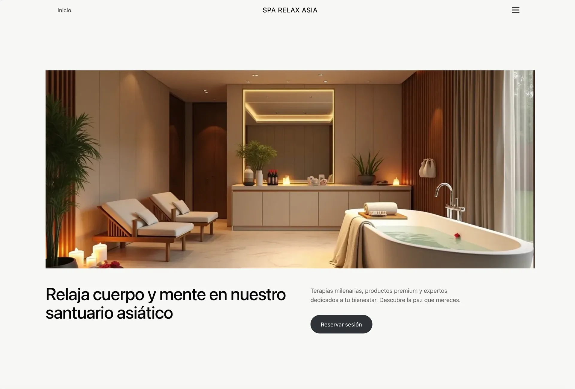 foto de pagina web de un spa en madrid