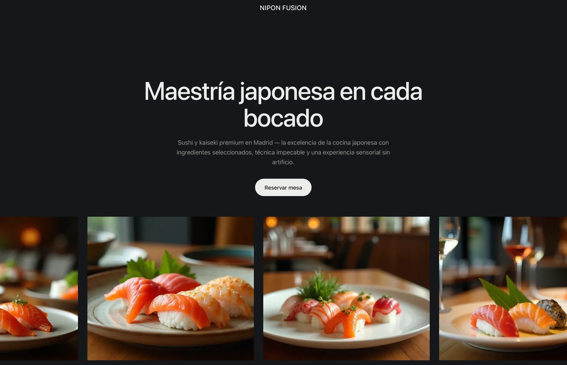 Pagina web de restaurante japones