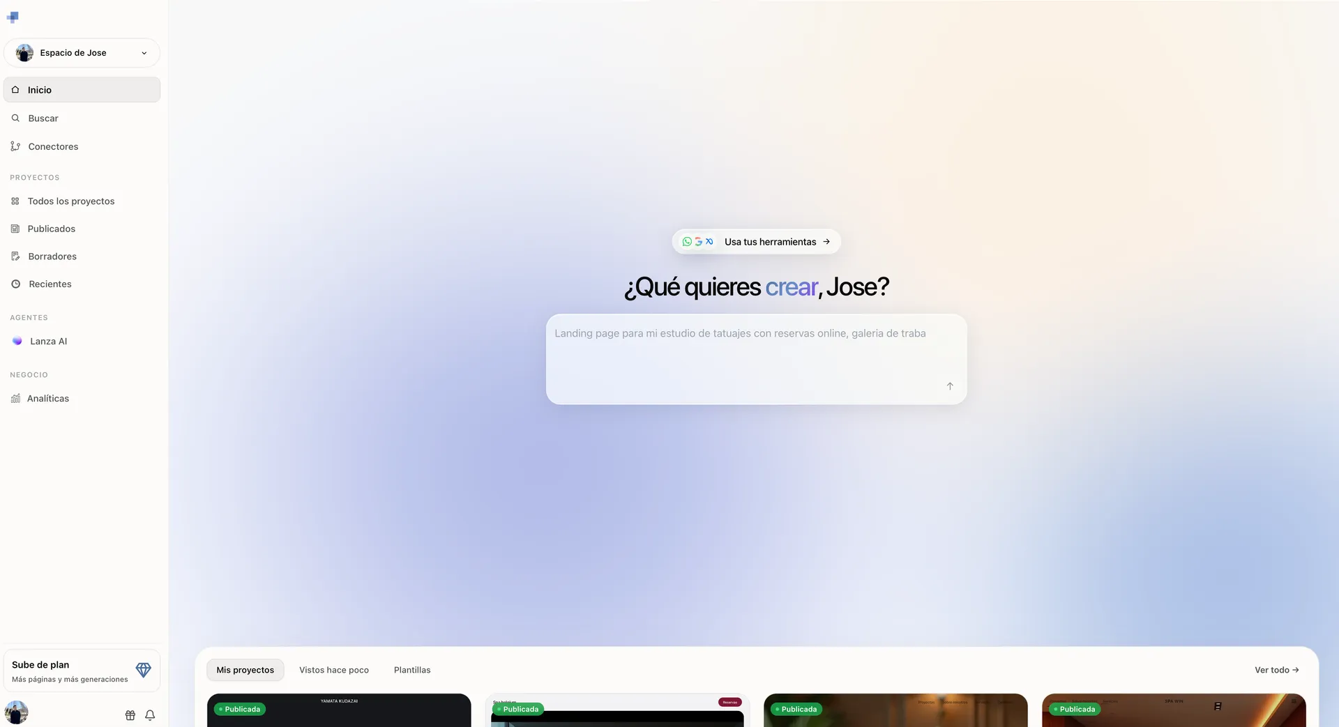 Lanzaidea dashboard